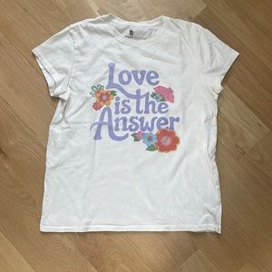 JUNK food love is the answer t shirt s